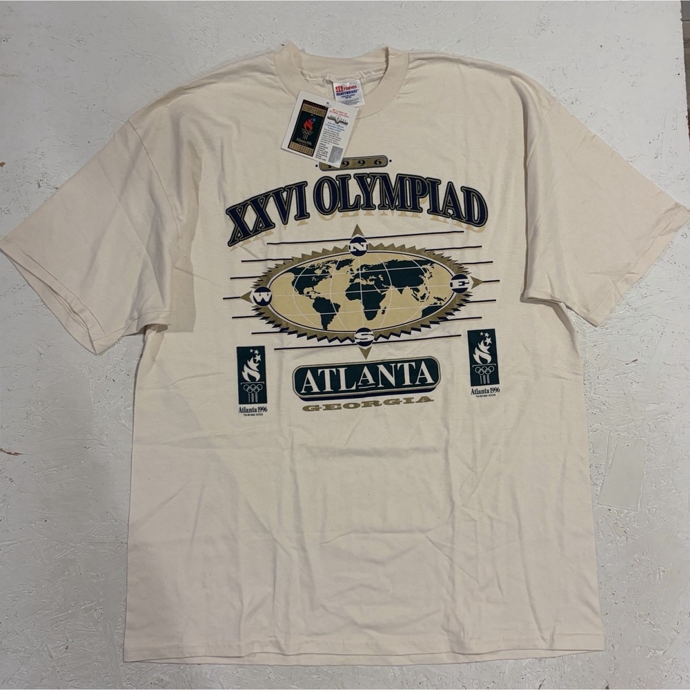 New Vintage 1996 Atlanta Olympics Single Stitched T-Shirt Size 2XL Olympiad XXVI
